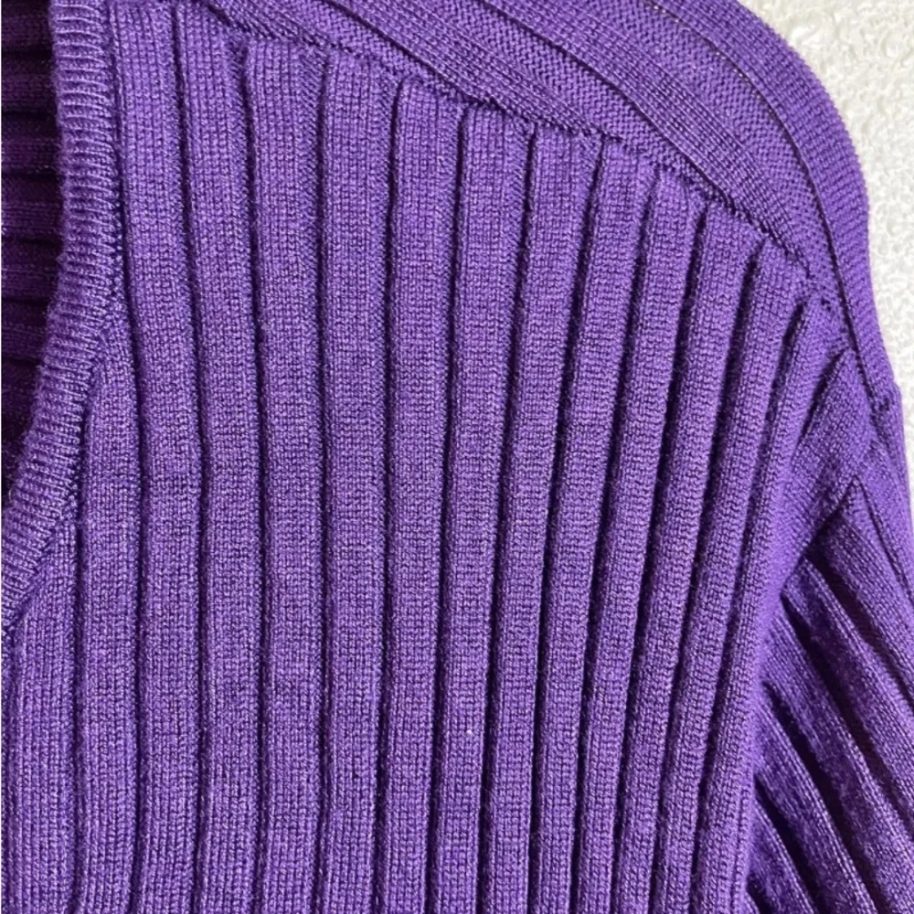 Future Collective Purple Ribbed Twisted Back Sweater Kahlana B. Brown NW… - Picture 5 of 8